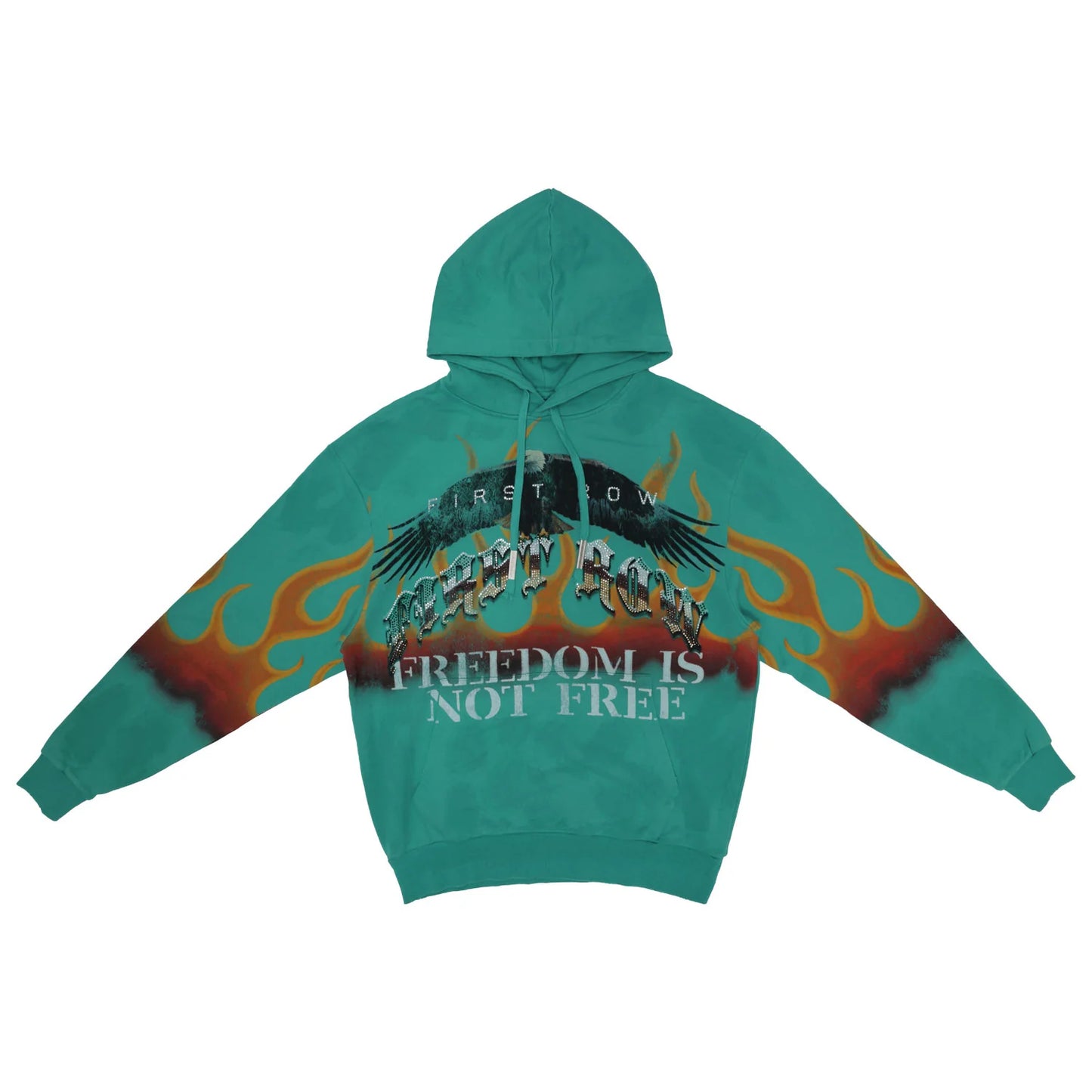 FIRST ROW FREEDOM IS NOT FREE FLAME WASHED HOODIE